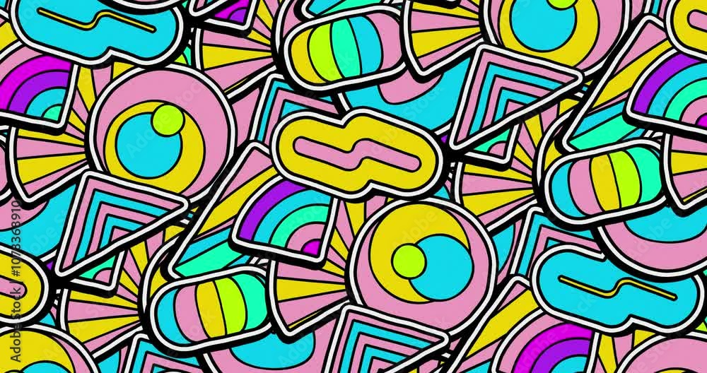 Animation retro fashion patch texture background. Animation retro fashion patch texture background.