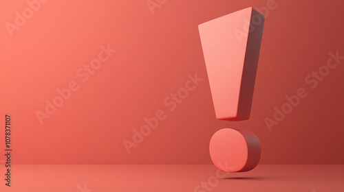 Wallpaper Mural A 3D rendering of a pink exclamation point on a pink background. Torontodigital.ca