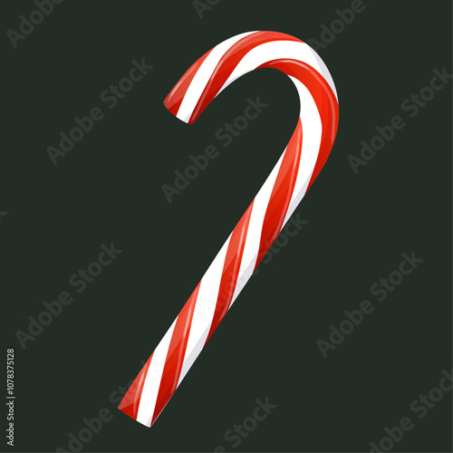 Candy Cane. Christmas candy isolated on a white background. Candy vector illustration.