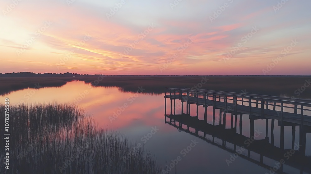 Fototapeta premium sunrise over the river