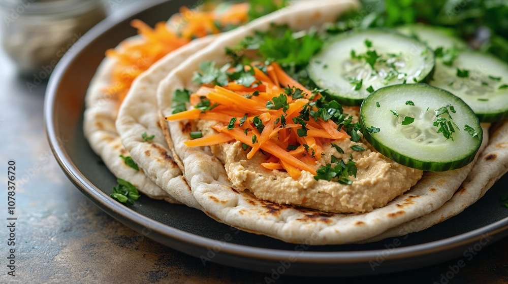 Veggie-Stuffed Pita Pockets with Hummus and Fresh Vegetables Veggie-Stuffed Pita Pockets with Hummus and Fresh Vegetables