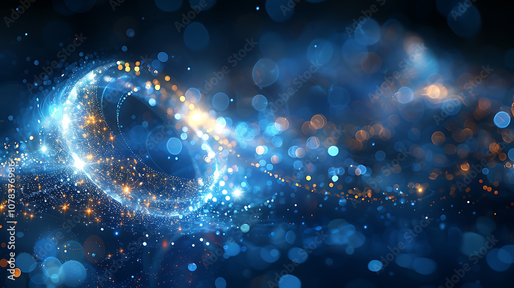 Abstract glowing circle Modern bright blue lines on dark blue background. High quality photo Abstract glowing circle Modern bright blue lines on dark blue background. High quality photo