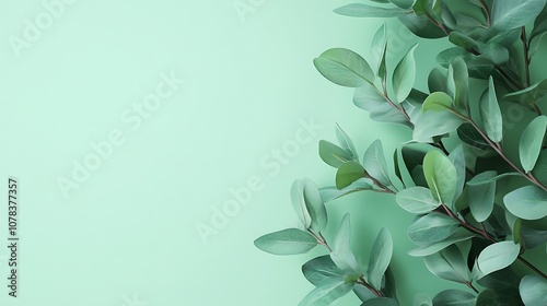 Solid pale green background with a fresh, soft feel