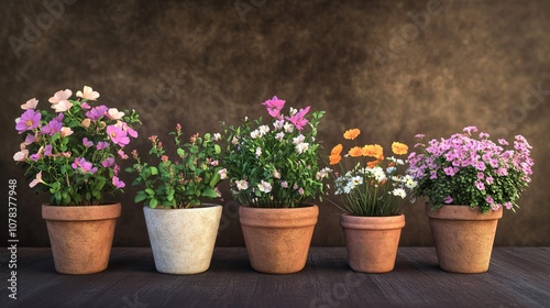 Wallpaper Mural Collection of Potted Plants and Flowers: Indoor Greenery Set for Home Decor Torontodigital.ca