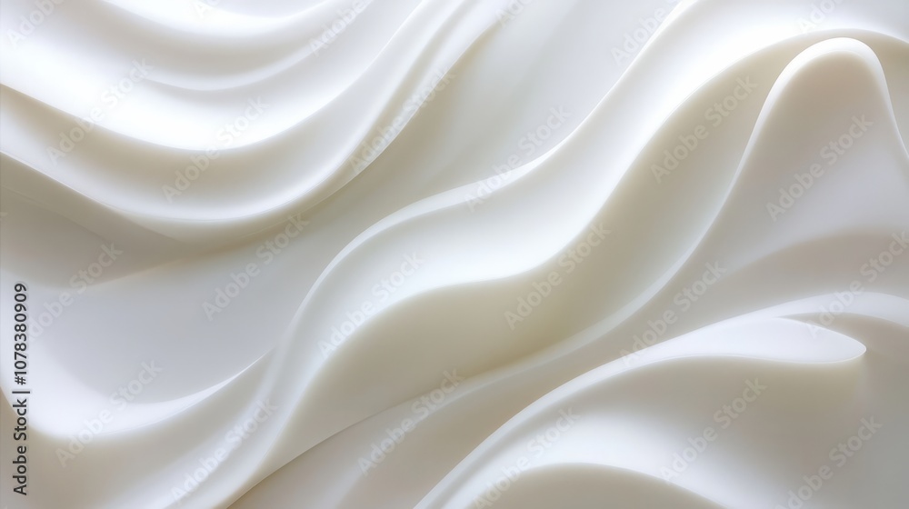 Fototapeta premium 3d wavy white smooth and wavy background