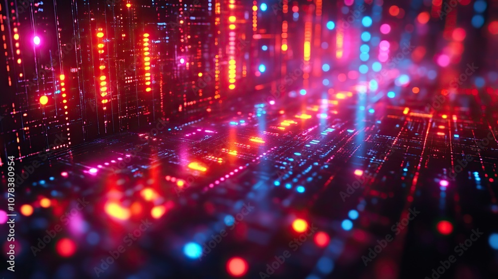 loop animation of music notes with dark neon light effect 3d rendering loop animation of music notes with dark neon light effect 3d rendering