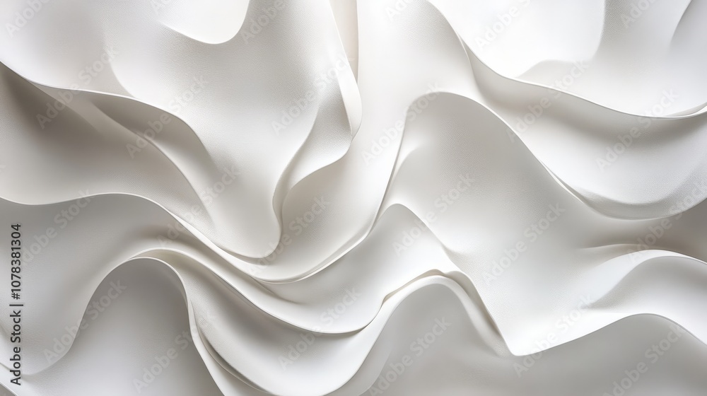 Obraz premium 3d wavy white smooth and wavy background