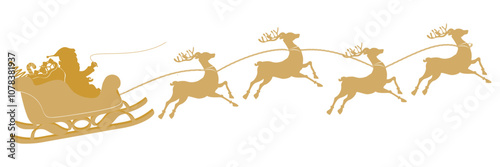sleigh santa cluas silhouette illustration background for a christmas
