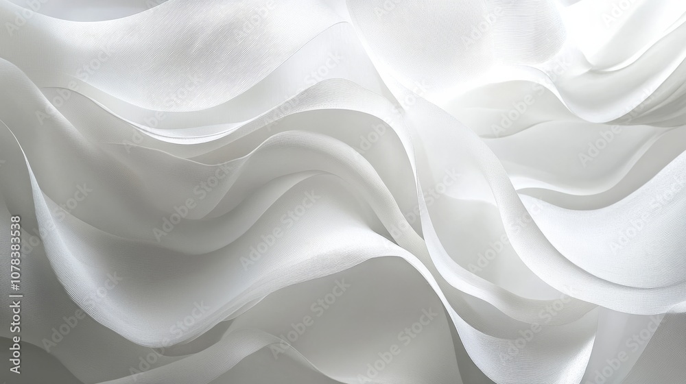 Obraz premium 3d wavy white smooth and wavy background