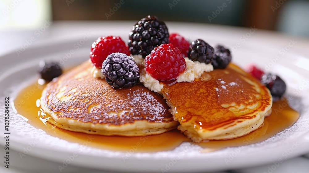 Fluffy Ricotta Pancakes with Honey and Fresh Berries Recipe Fluffy Ricotta Pancakes with Honey and Fresh Berries Recipe