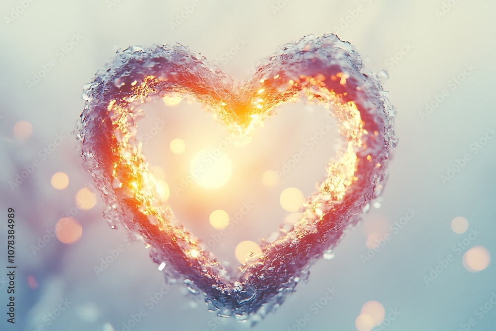 Simple elegant heart design with bokeh lighting on a soft background Simple elegant heart design with bokeh lighting on a soft background