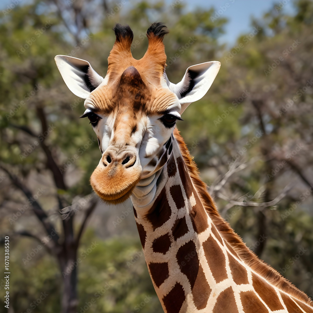 Fototapeta premium giraffe pic with whit background