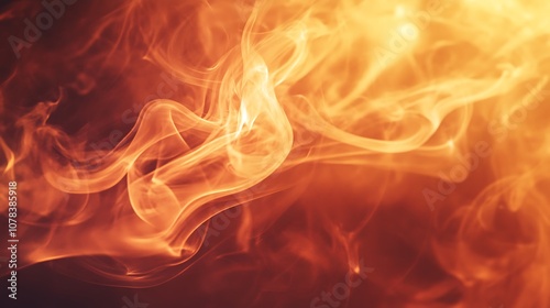 Warm orange background with light smoke swirling and a soft shine