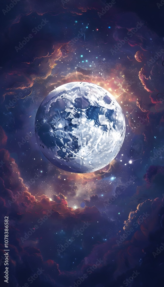 God Created the Moon to Rule the Night, On the Fourth Day, Illustration of Genesis
God Created the Moon to Rule the Night, On the Fourth Day, Illustration of Genesis