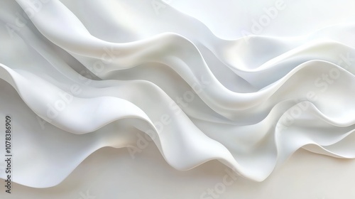 3d wavy abstract white background