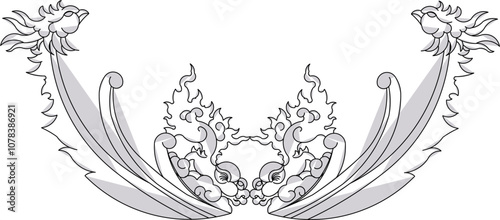Sketch vector illustration silhouette design ornament decoration decoration accessories classic vintage ethnic traditional