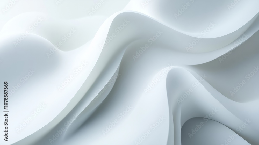 Obraz premium 3d wavy abstract white background