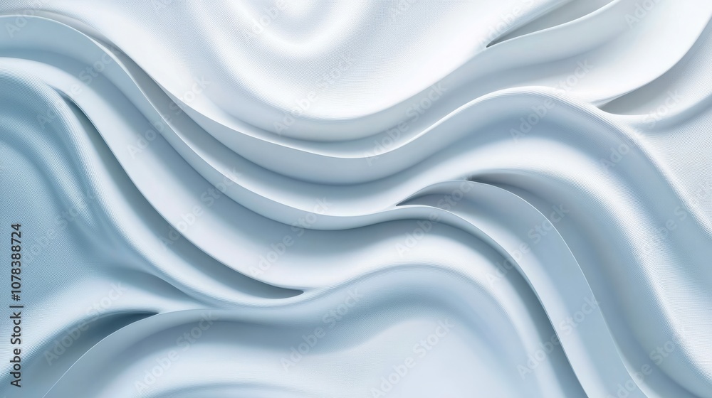 Obraz premium 3d abstract wavy white background. smooth wallpaper