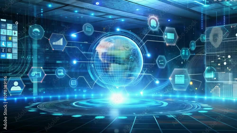 Animation, digital background, monitors, communications, information technology. Animation, digital background, monitors, communications, information technology.