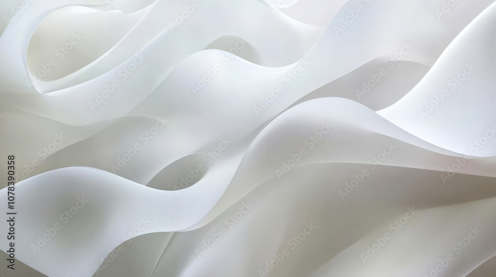 Obraz premium 3d abstract wavy white background. smooth wallpaper
