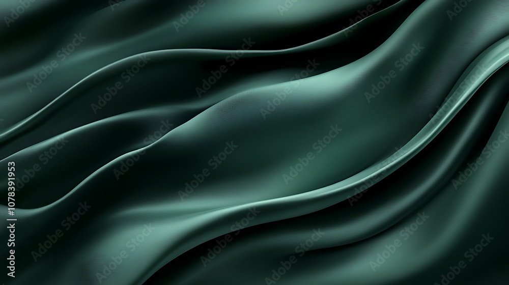 Obraz premium Smooth dark green abstract pattern for background and banner designs