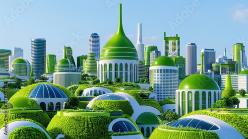 Innovative cities embrace renewable energy solutions for a sustainable future #1078392174