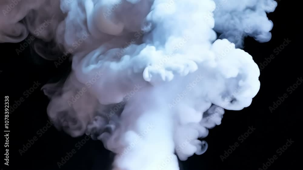 Realistic smoke explosion effect on black background Realistic smoke explosion effect on black background