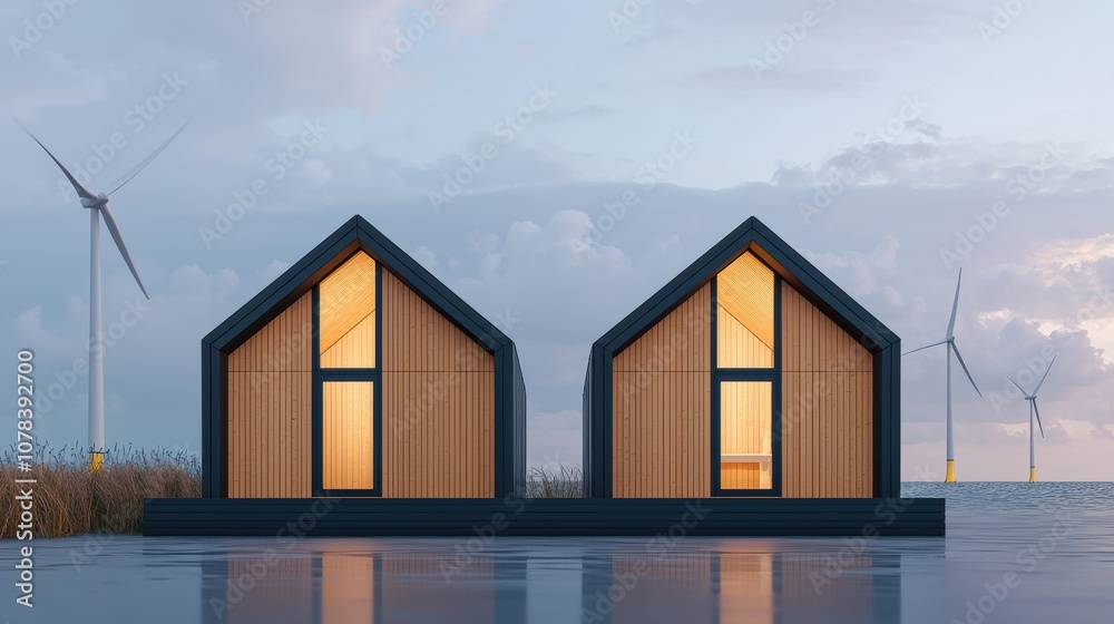 Modern architecture integrates renewable energy solutions in sustainable living spaces Modern architecture integrates renewable energy solutions in sustainable living spaces