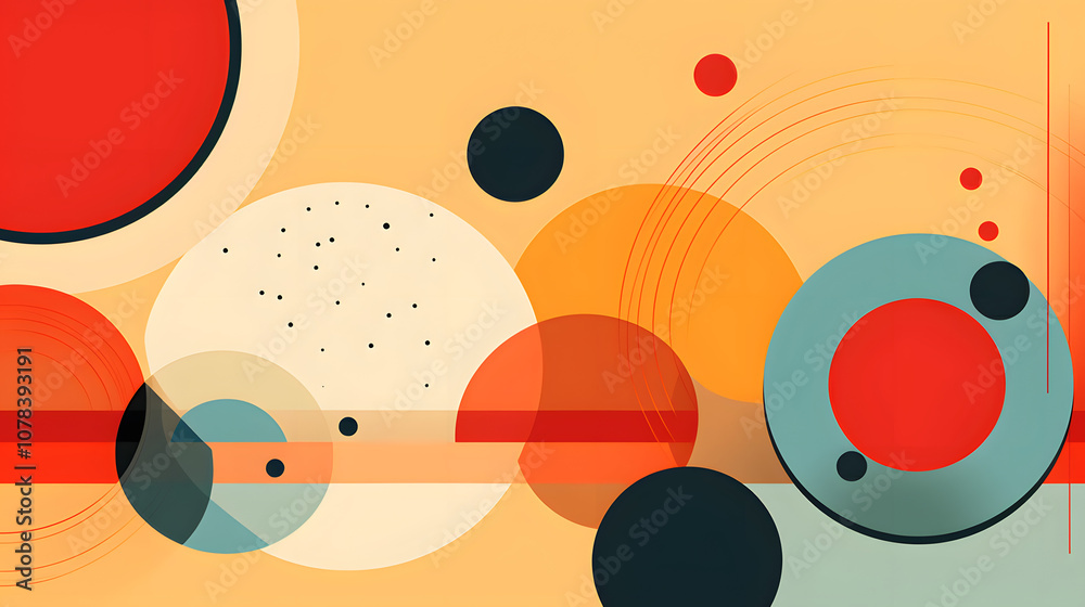 Obraz premium Colorful Abstract Circles on a Light Gradient Backdrop