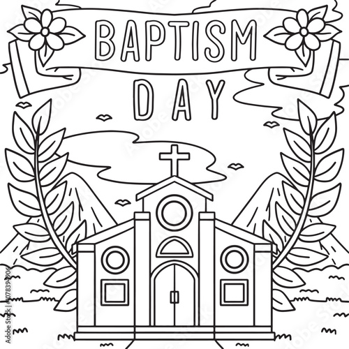 Baptism Day Coloring Page for Kids