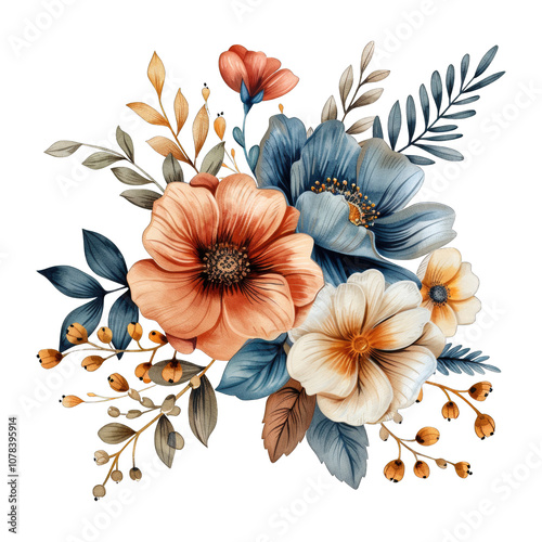 Isolated Rustic flower PNG with Transparent Background Cutout Generative AI