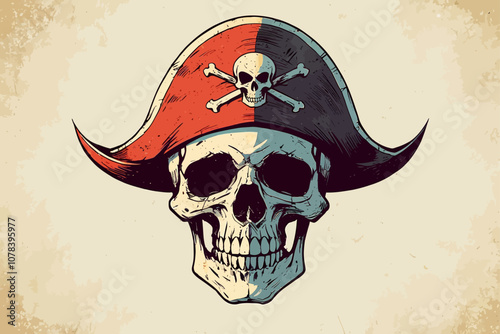 vintage image of a pirate skull 