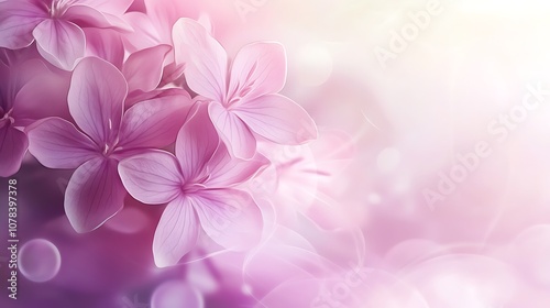 Light lilac pink background with faint smoke and soft light radiance