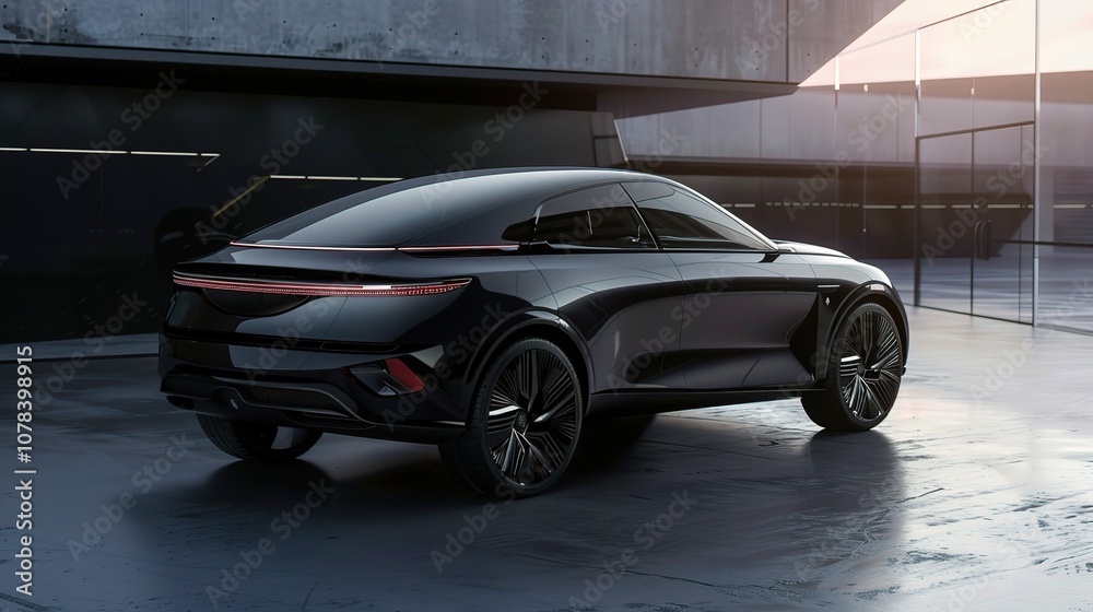 Fototapeta premium Unveiling the Black Premium Concept Car: A Glimpse into Futuristic Luxury and Innovation