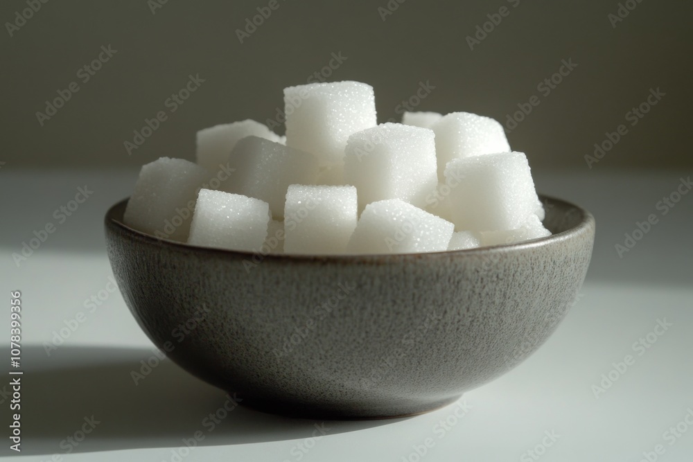 A simple bowl filled with white sugar cubes. Perfect for coffee or tea. Sugar cubes add sweetness to your favorite drinks. Enjoy a taste of sweetness. Generative AI A simple bowl filled with white sugar cubes. Perfect for coffee or tea. Sugar cubes add sweetness to your favorite drinks. Enjoy a taste of sweetness. Generative AI