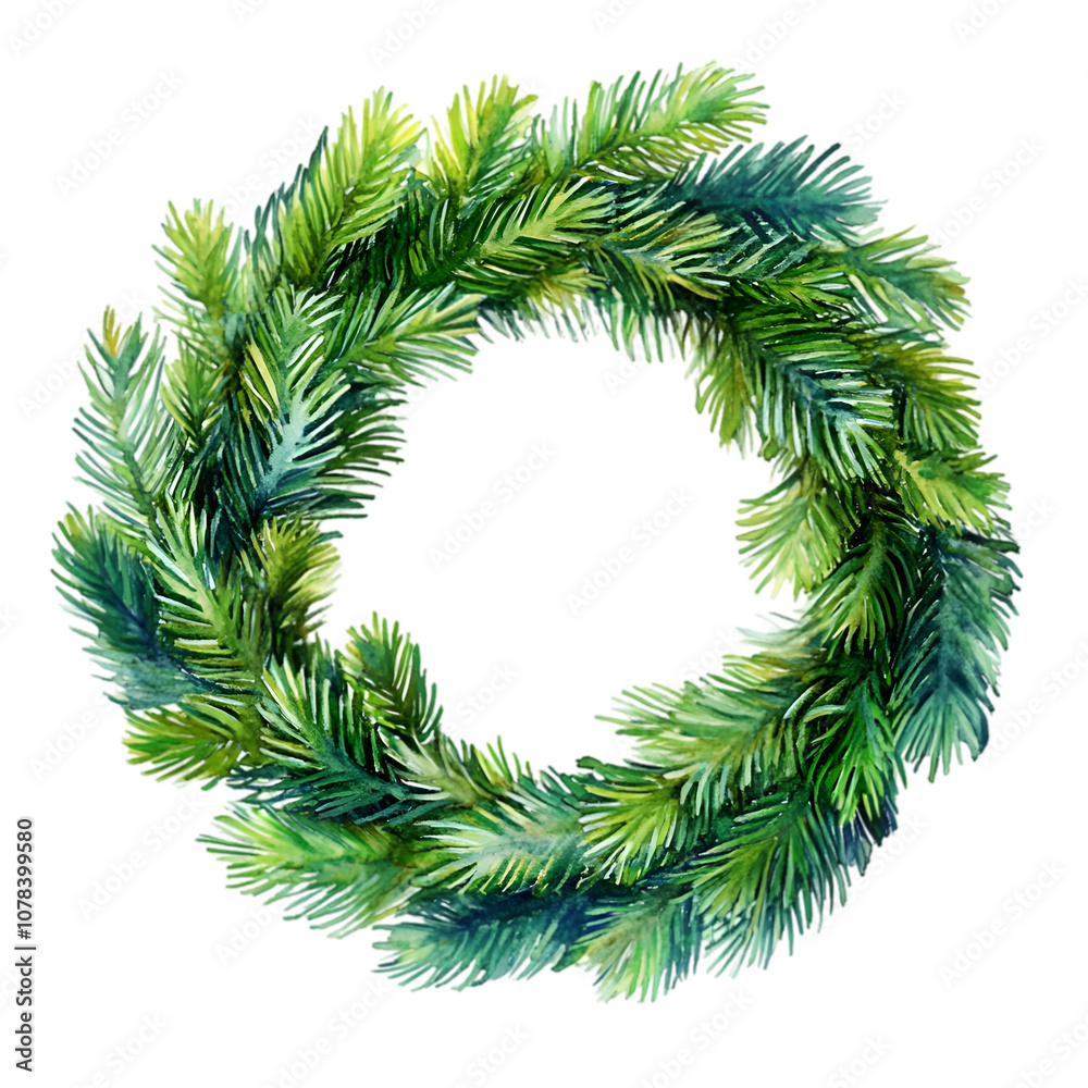 Christmas wreath isolated on transparent background. png