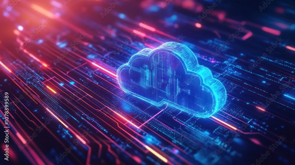 Cloud Computing Abstract Digital Illustration Cloud Computing Abstract Digital Illustration