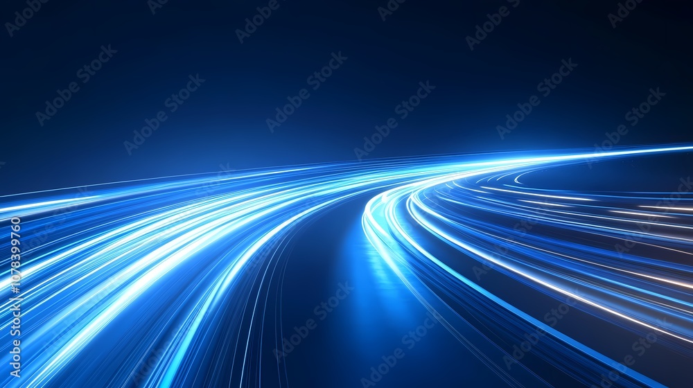 Digital technology Blue tunnel light poster background Digital technology Blue tunnel light poster background