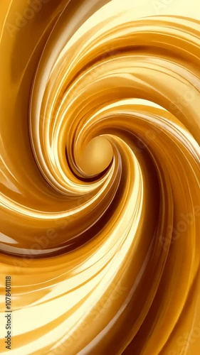 Captivating golden syrup creating a swirling spiral pattern