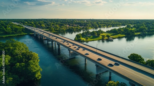 Wallpaper Mural Aerial View of a Bridge Spanning a River Torontodigital.ca