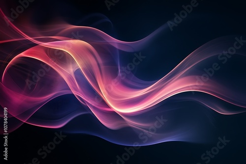 Smooth light trails on dark background