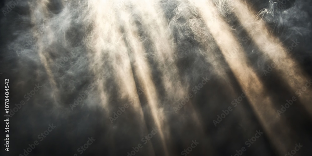 Fototapeta premium Light beams shining through smoke