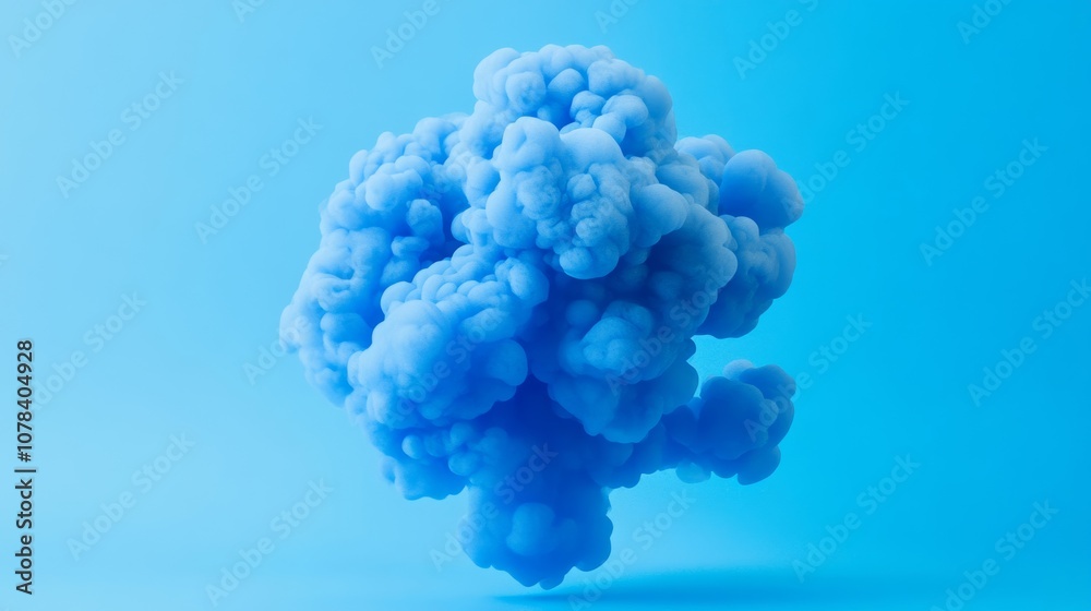 Fototapeta premium Blue jelly-like blob resembling jelly; use cool, vibrant color palette 