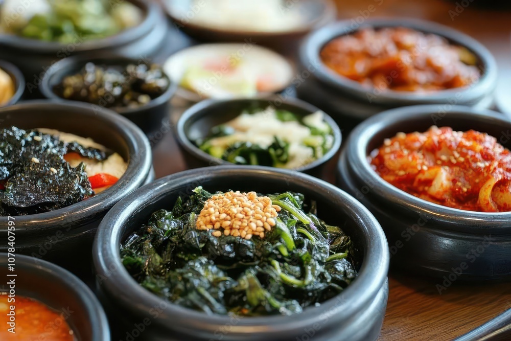 A bowl of seasoned spinach called sigeumchi namul A bowl of seasoned spinach called sigeumchi namul