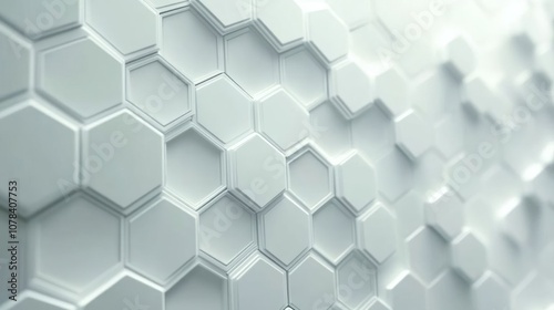 Abstract background of white hexagonal shapes.