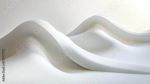 3d abstract white wavy smooth background
