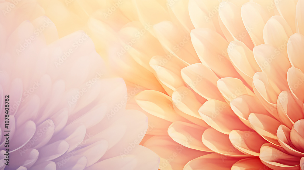 Obraz premium Flower close-up of pastel peach color, background greeting card in watercolor style