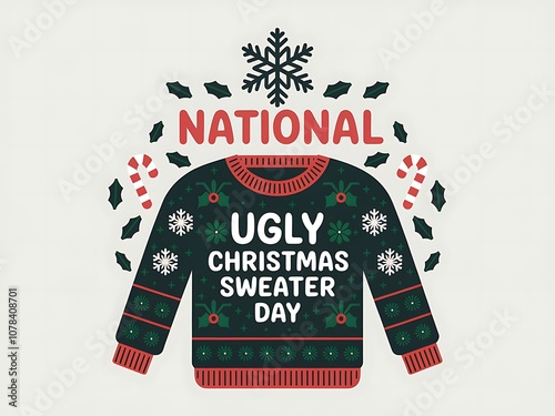 National Ugly Christmas Sweater Day with a Festive Design