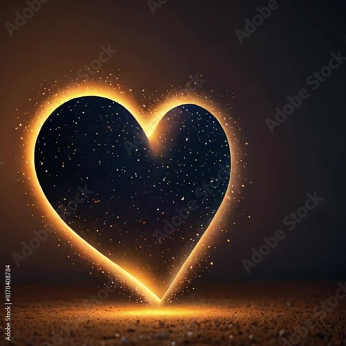 heart in the night colorful lights HD resolution with hyper realistic nature ai generative 4K Background.