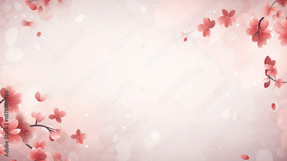 Fototapeta premium Vintage foliage background, abstract beige blank with floral ornament